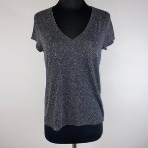 Victoria's Secret XS Heathered V-Neck Casual T-Shirt Tee Polyester Flax